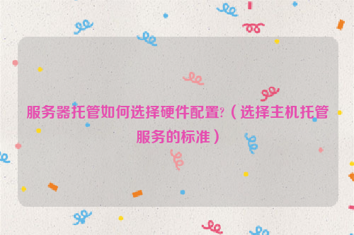服务器托管如何选择硬件配置?（选择主机托管服务的标准）
