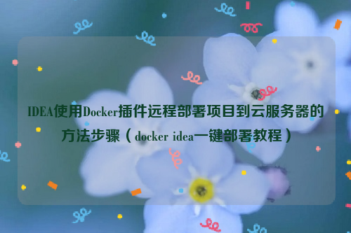 IDEA使用Docker插件远程部署项目到云服务器的方法步骤（docker idea一键部署教程）