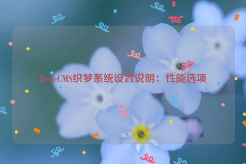 DedeCMS织梦系统设置说明：性能选项
