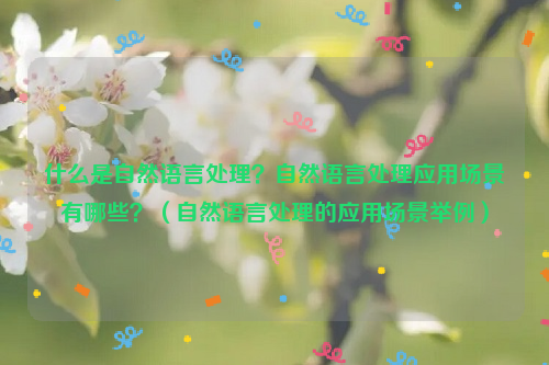 什么是自然语言处理？自然语言处理应用场景有哪些？（自然语言处理的应用场景举例）