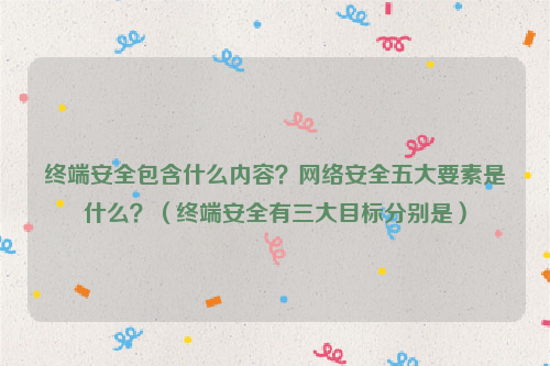 终端安全包含什么内容？网络安全五大要素是什么？（终端安全有三大目标分别是）