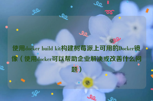 使用docker build kit构建树莓派上可用的Docker镜像（使用docker可以帮助企业解决或改善什么问题）