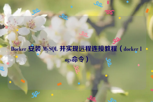 Docker 安装 MySQL 并实现远程连接教程（docker logs命令）