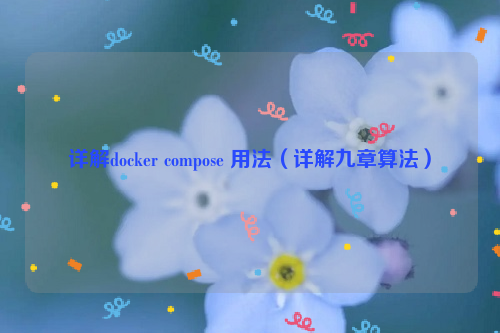 详解docker compose 用法（详解九章算法）