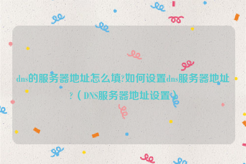 dns的服务器地址怎么填?如何设置dns服务器地址?（DNS服务器地址设置）