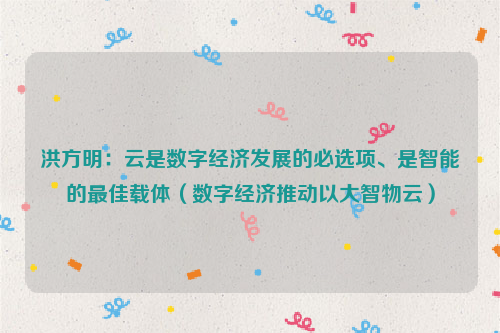 洪方明：云是数字经济发展的必选项、是智能的最佳载体（数字经济推动以大智物云）