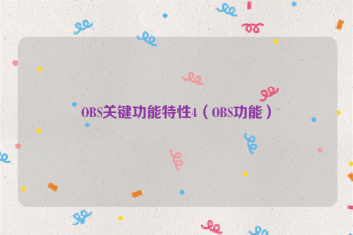 OBS关键功能特性4（OBS功能）