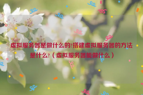 虚拟服务器是做什么的?搭建虚拟服务器的方法是什么?（虚拟服务器能做什么）
