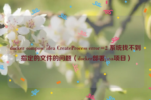 docker compose idea CreateProcess error=2 系统找不到指定的文件的问题（docker部署java项目）