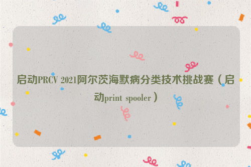 启动PRCV 2021阿尔茨海默病分类技术挑战赛（启动print spooler）