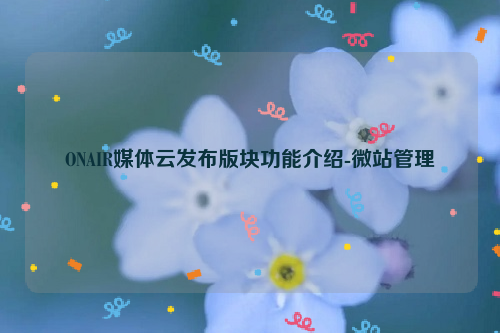 ONAIR媒体云发布版块功能介绍-微站管理